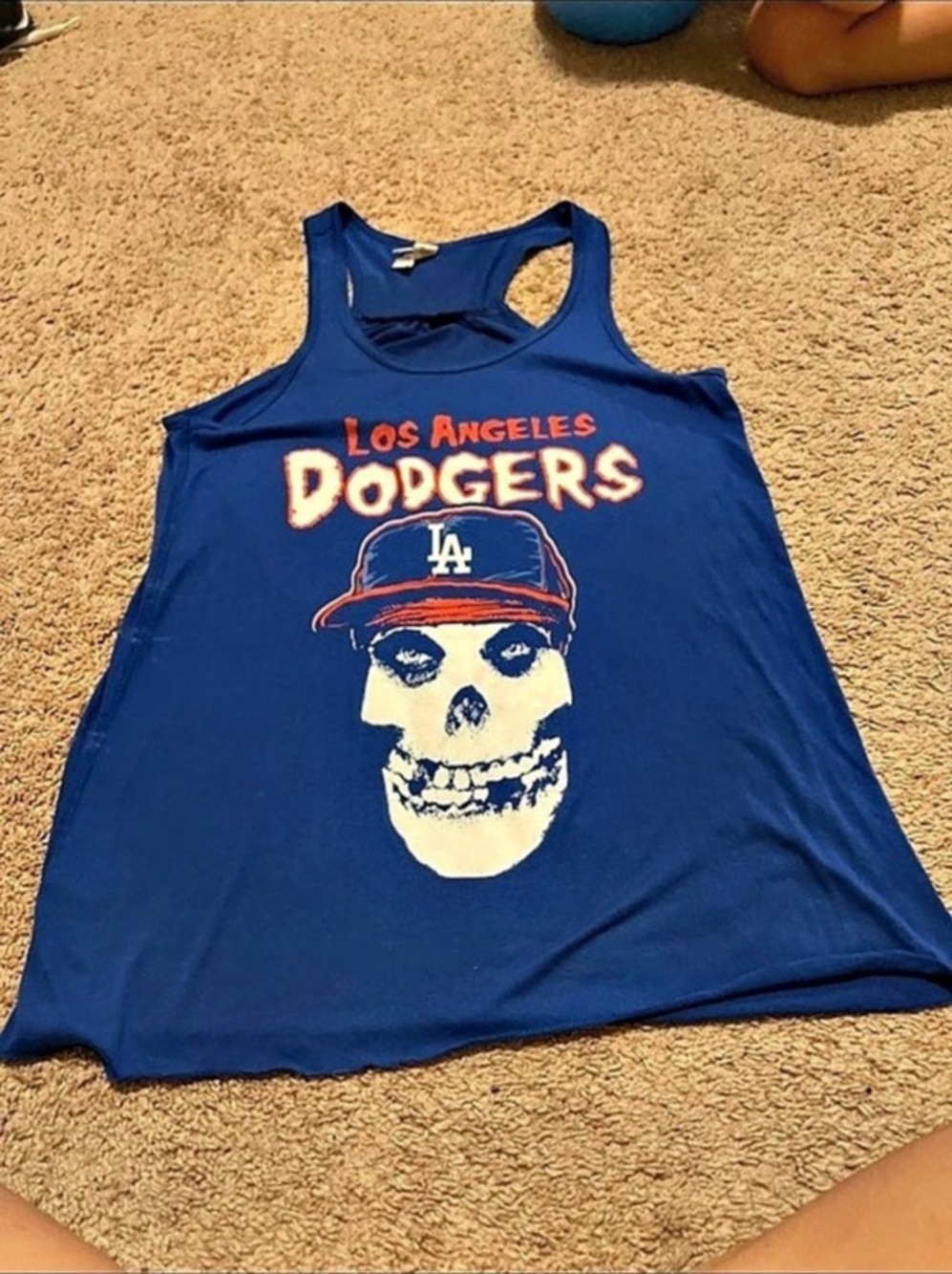 Bella + Canvas Dodgers Graphic Tank Top in Blue Size Small Like New
